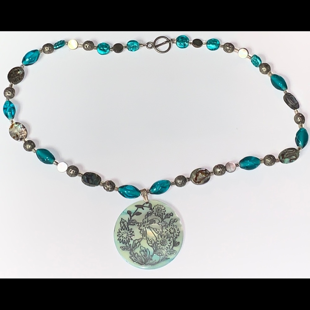 Blue beaded necklace
